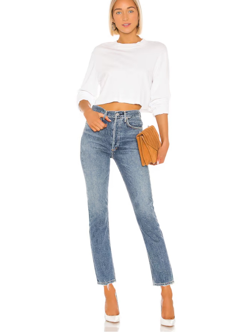 Agolde Jeans Riley High Rise Straight Crop Jeans size 26